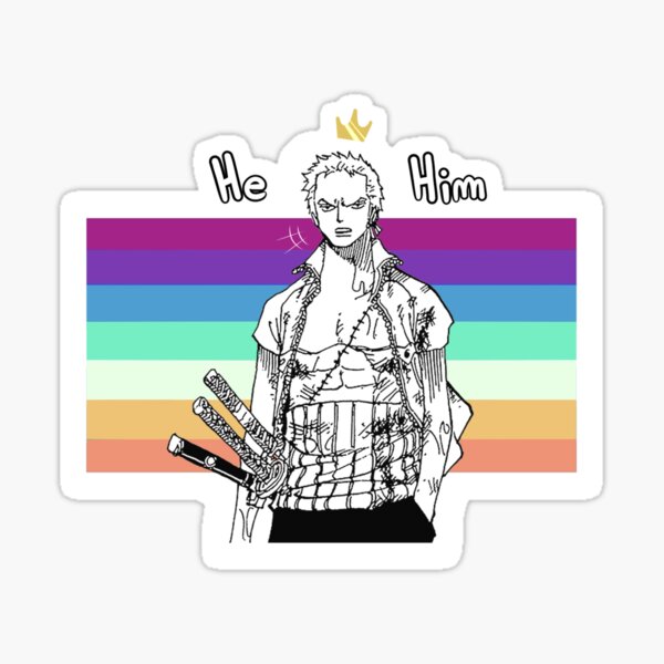 "Roronoa Zoro One Piece LGBT Headcanons" Sticker by materialgxrl