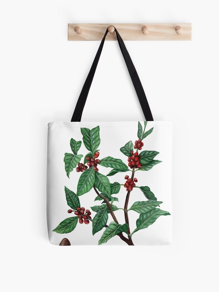 Leaves Tote Bag, Tree of Life Inspired Botany Flora Round Icon Simplistic Print, Cloth Linen Reusable Bag for Shopping Books Beach and More, 16.5 inch