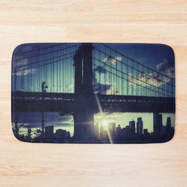 Item preview, Manhattan Bridge Skyline Sun Brooklyn New York City  designed and sold by eleonoraingrid.