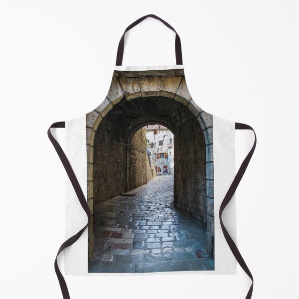 Item preview, An alley way in the old town of Kotor, with flying brooms in the background designed and sold by SnapTPhotograph.
