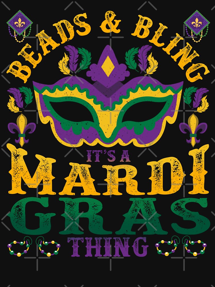 Mardi Gras Mask Sequin Patch Everyday Long Sleeve Tee