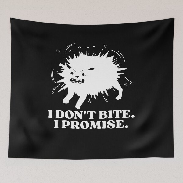 Item preview, I DONT BITE I PROMISE - Funny Cat Pictures with Captions and Cat Sayings designed and sold by FunnyCatsFam.