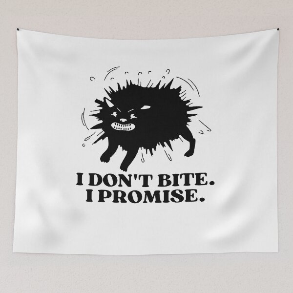 Item preview, I DONT BITE I PROMISE - Funny Cat Pictures with Captions and Cat Sayings designed and sold by FunnyCatsFam.