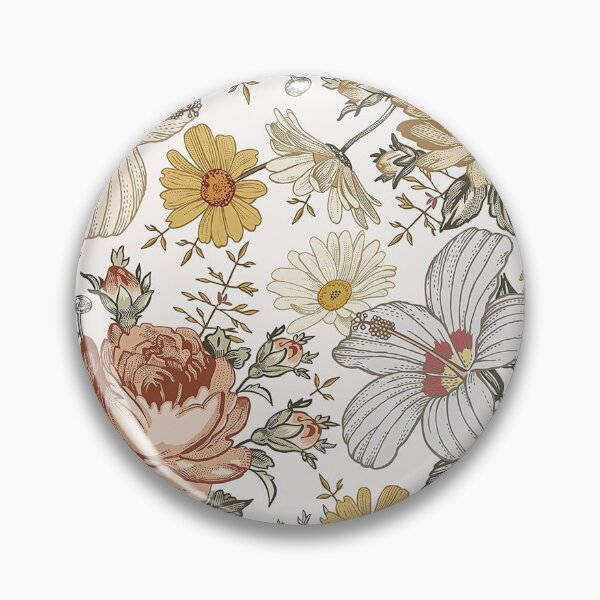 Item preview, Blooming Beige Multicolor Peony Daisy Floreal pattern designed and sold by jwebmarket.