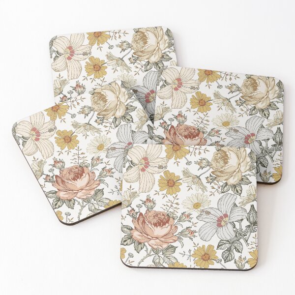 Item preview, Blooming Beige Multicolor Peony Daisy Floreal pattern designed and sold by jwebmarket.