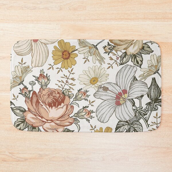 Item preview, Blooming Beige Multicolor Peony Daisy Floreal pattern designed and sold by jwebmarket.