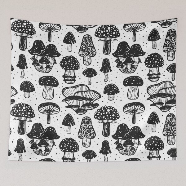 Item preview, Black And White Mushroom Pattern Plants Lovers Tropical Floral Farmer Chef Kitchen Vegan Restaurants Stuff Clothes Aprons Sock designed and sold by NOorYES.