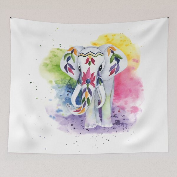 Item preview, Color Explosion Elephant Holi Festival Design designed and sold by enzoblszk.