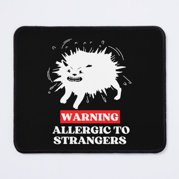 Item preview, WARNING ALLERGIC TO STRANGERS - Funny Cat Pictures with Captions and Cat Sayings designed and sold by FunnyCatsFam.