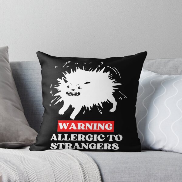 Item preview, WARNING ALLERGIC TO STRANGERS - Funny Cat Pictures with Captions and Cat Sayings designed and sold by FunnyCatsFam.