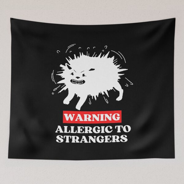 Item preview, WARNING ALLERGIC TO STRANGERS - Funny Cat Pictures with Captions and Cat Sayings designed and sold by FunnyCatsFam.