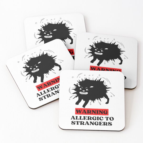Item preview, WARNING ALLERGIC TO STRANGERS - Funny Cat Pictures with Captions and Cat Sayings designed and sold by FunnyCatsFam.