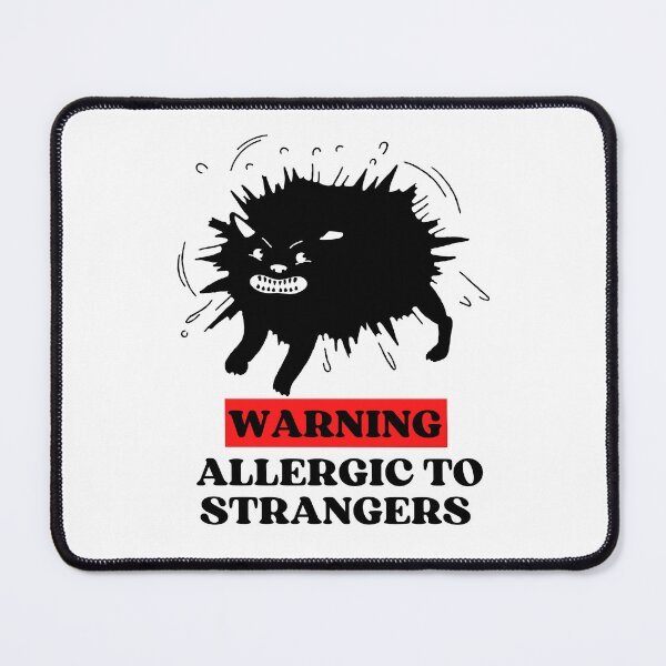 Item preview, WARNING ALLERGIC TO STRANGERS - Funny Cat Pictures with Captions and Cat Sayings designed and sold by FunnyCatsFam.