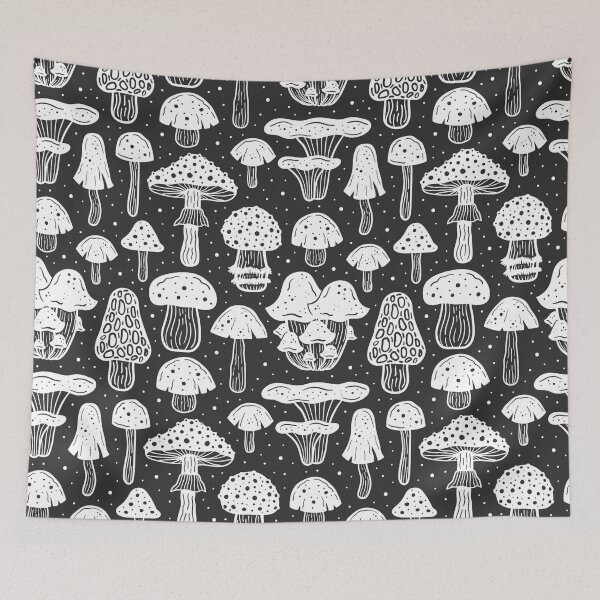 Item preview, Black And White Mushroom Pattern Plants Lovers Tropical Floral Farmer Chef Kitchen Vegan Restaurants Stuff Clothes Aprons Sock designed and sold by NOorYES.