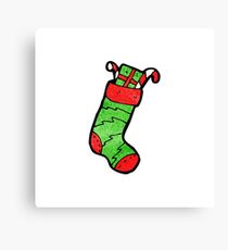 christmas stocking cartoon character Canvas Print