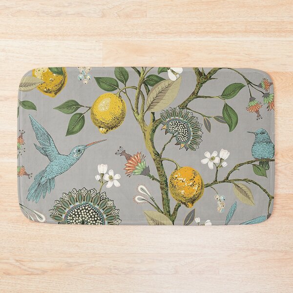 Item preview, Blue bird with fresh lemon tree and flowers pattern designed and sold by jwebmarket.
