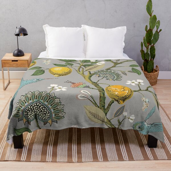 Item preview, Blue bird with fresh lemon tree and flowers pattern designed and sold by jwebmarket.