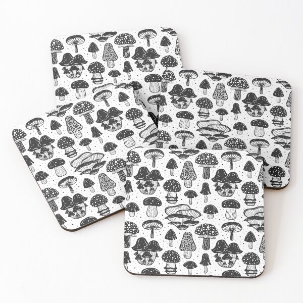 Item preview, Black And White Mushroom Pattern Plants Lovers Tropical Floral Farmer Chef Kitchen Vegan Restaurants Stuff Clothes Aprons Sock designed and sold by NOorYES.