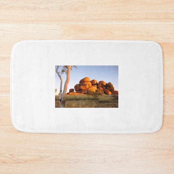 Item preview, Sunset colours on the Devil's Marbles and ghost-gum designed and sold by Tim Coleman.