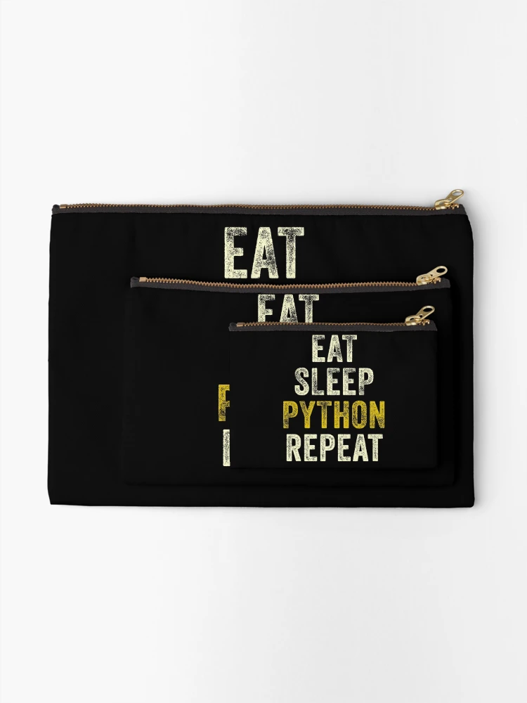 Thumbnail 2 of 4, Zipper Pouch, Eat Sleep Repeat Python Programming designed and sold by MadPanda.