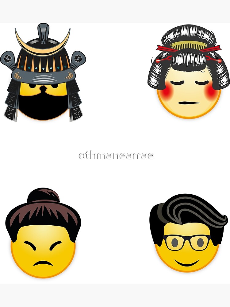 "japanese emoji collectionsamurai/geisha/sumo/salarymancool japanese