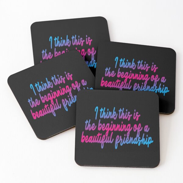 Item preview, I think this is the beginning of a beautiful friendship (Quote about Love and Friendship • Blue Purple Pink Magenta Look) designed and sold by SassyClassyMe.