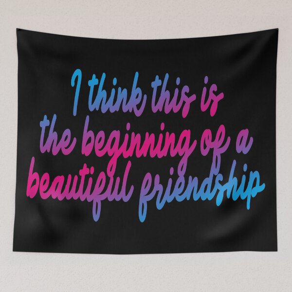 Item preview, I think this is the beginning of a beautiful friendship (Quote about Love and Friendship • Blue Purple Pink Magenta Look) designed and sold by SassyClassyMe.