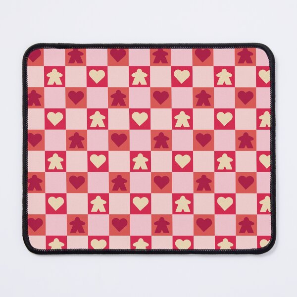 Item preview, Red Valentine Meeple Gingham Check | Game Night Picnic Checkerboard designed and sold by Zab Butler Design.