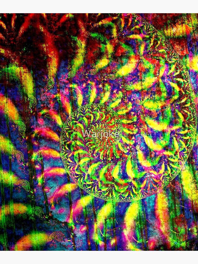 Trippy Rainbow Spiral Abstract Art Poster For Sale By Warjoke Redbubble