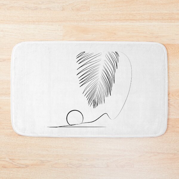 Item preview, Palm branch against the backdrop of a sunset in one line art designed and sold by evk-art.