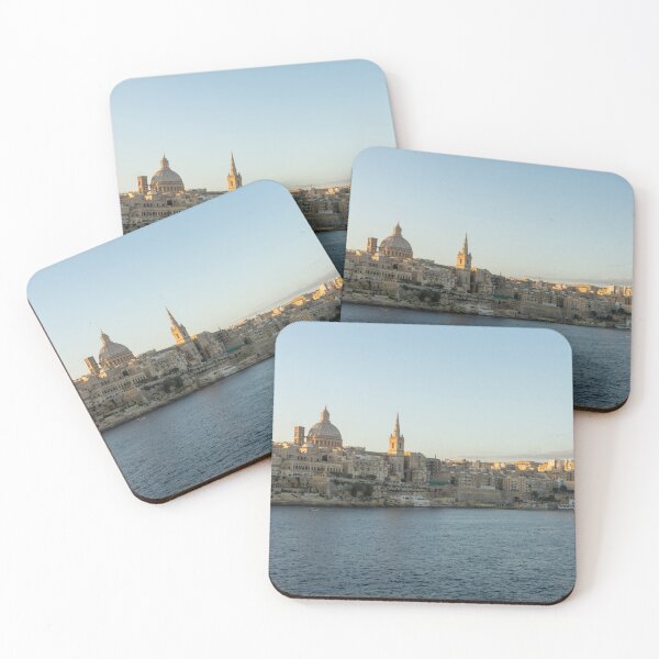 Item preview, Valletta Malta Skyline - Marsamxett Harbour with Tiny Fishing Boats designed and sold by Georgia Mizuleva.
