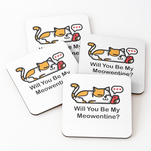 Item preview, Will You Be My Meowentine Funny Cat Lovers Valentine's Day Art designed and sold by pedrored369.