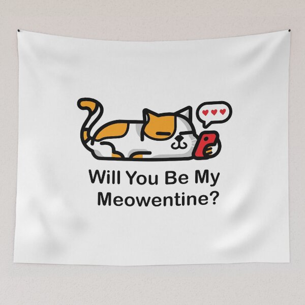 Item preview, Will You Be My Meowentine Funny Cat Lovers Valentine's Day Art designed and sold by pedrored369.