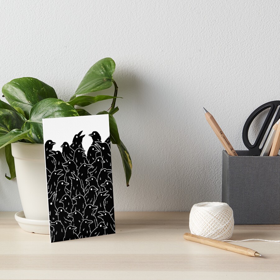 crowd-of-crows-art-board-print-for-sale-by-stuffbyro-redbubble