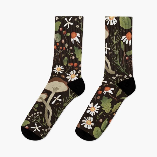 Item preview, Flowers Garden Mushroom Pattern Plants Lovers Tropical Floral Farmer Chef Kitchen Vegan Restaurants Stuff Clothes Aprons Sock designed and sold by NOorYES.