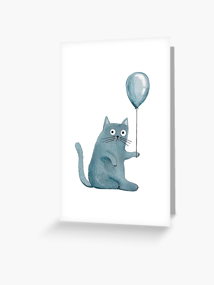 Watercolor Kittens Birthday Card - View #2