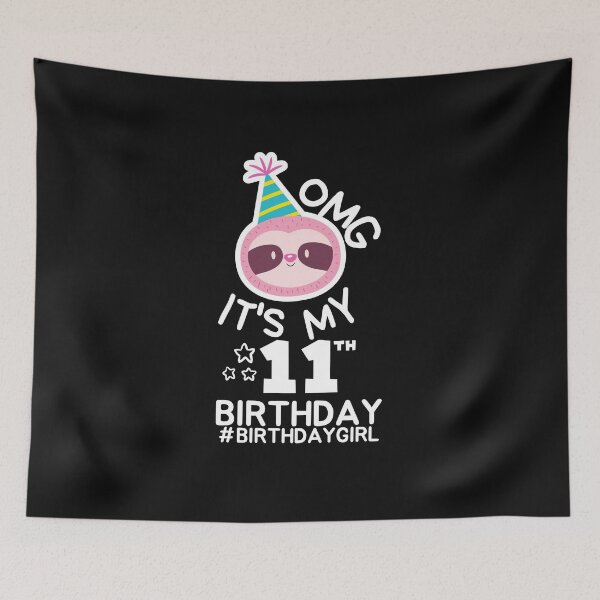 Item preview, OMG It's My 11th Birthday Shirt | 11 year old Birthday Sloth Face Premium T-Shirt designed and sold by world-of-things.
