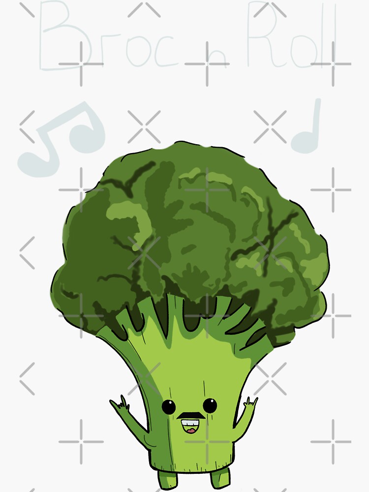 Broc N Roll Cute Little Broccoli Sticker For Sale By Bigfatmistake