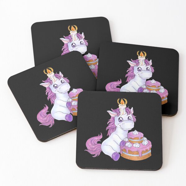 Item preview, Cute unicorn with cake birthday gift designed and sold by ZadzeneaArt.