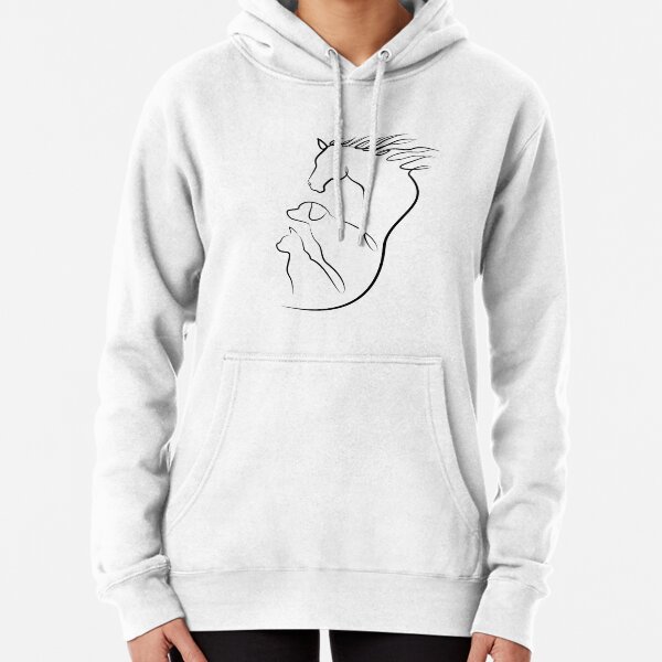 Item preview, Horse, dog and cat in one line art designed and sold by evk-art.