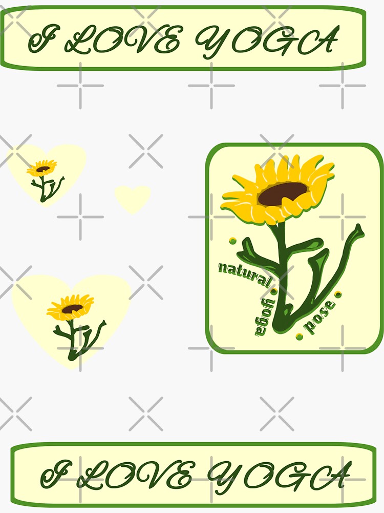 "Yoga pose sunflower" Sticker for Sale by vibeno1 Redbubble