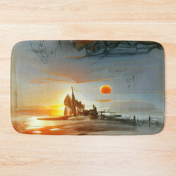 Item preview, AI Generated Art, Vintage Sunset Pencil Sketch designed and sold by ACC .