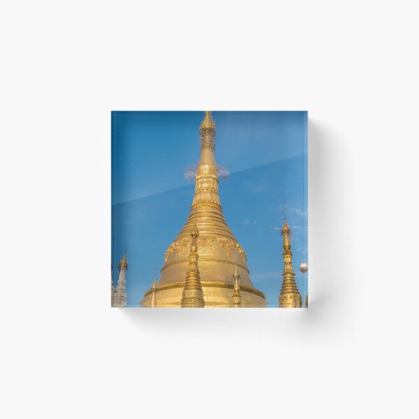 Item preview, The stupa of the Shwedagon Pagoda in the evening sunlight, in Yangon, Myanmar designed and sold by SnapTPhotograph.