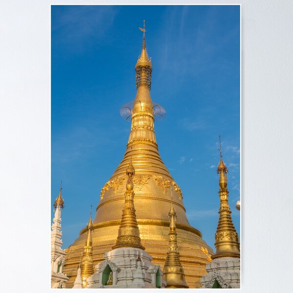 Item preview, The stupa of the Shwedagon Pagoda in the evening sunlight, in Yangon, Myanmar designed and sold by SnapTPhotograph.