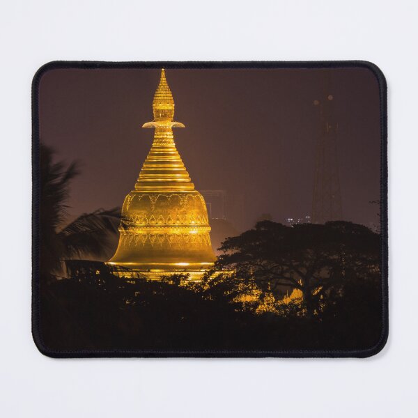 Item preview, The Shwedagon Pagoda illuminating in the night sky over Yangon, Myanmar designed and sold by SnapTPhotograph.