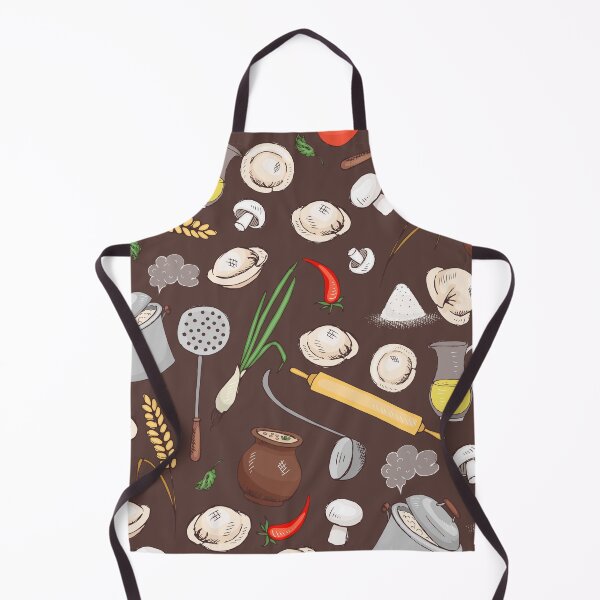 Item preview, Kitchen Pizza Tomato Vegetables Pasta Mushroom Pattern Plants Lovers Tropical Floral Farmer Chef Kitchen Vegan Restaurants Stuff Clothes Aprons Sock designed and sold by NOorYES.