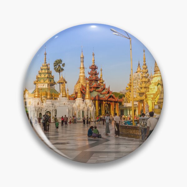 Item preview, People walking around the Shwedagon Pagoda in the evening sun, Yangon, Myanmar designed and sold by SnapTPhotograph.