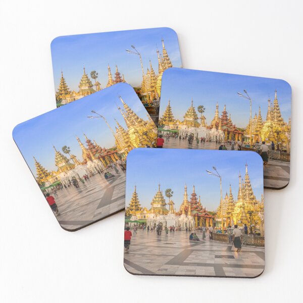 Item preview, People walking around the Shwedagon Pagoda in the evening sun, Yangon, Myanmar designed and sold by SnapTPhotograph.