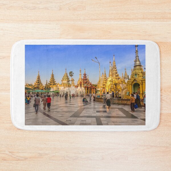 Item preview, People walking around the Shwedagon Pagoda in the evening sun, Yangon, Myanmar designed and sold by SnapTPhotograph.