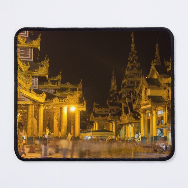 Item preview, Long exposure of inside the Shwedagon Pagoda at night, Yangon, Myanmar designed and sold by SnapTPhotograph.